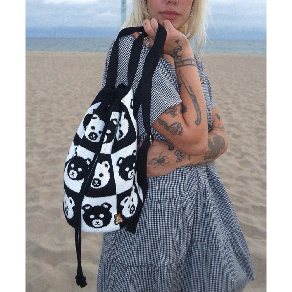 Teddy Fresh Black and White Bear Backpack